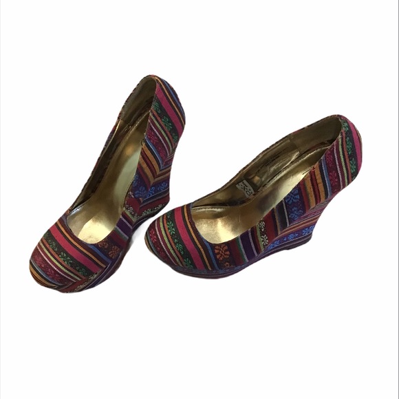 Mossimo Multi-color Fiesta Wedges Platforms - Picture 3 of 8